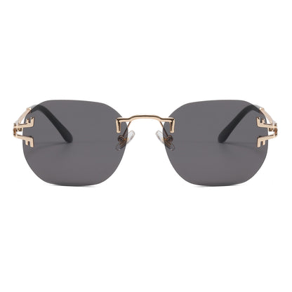 Small Rectangle Rimless Sunglasses