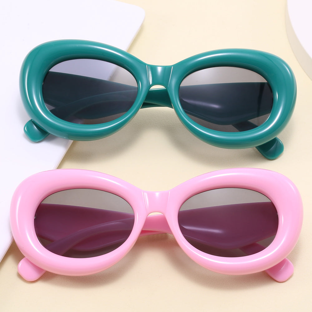 Chunky Colorful Oval Sunglasses