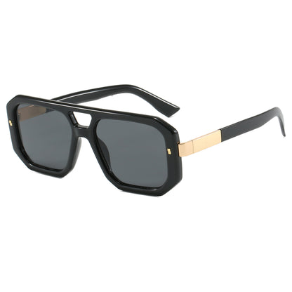 Polygon Flat Top Double Nose Bars Shades Sunglasses