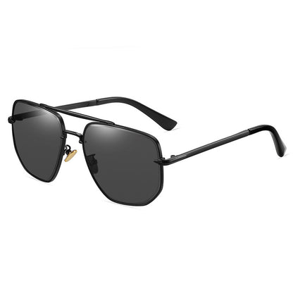 Square Metal Frame Flat Top Gradient Sunglasses