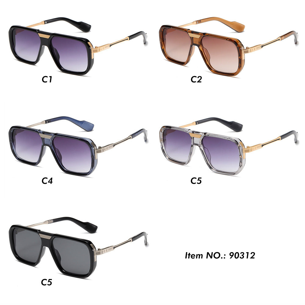 Retro Luxury Large Square Flat Top Shades Sunglasses