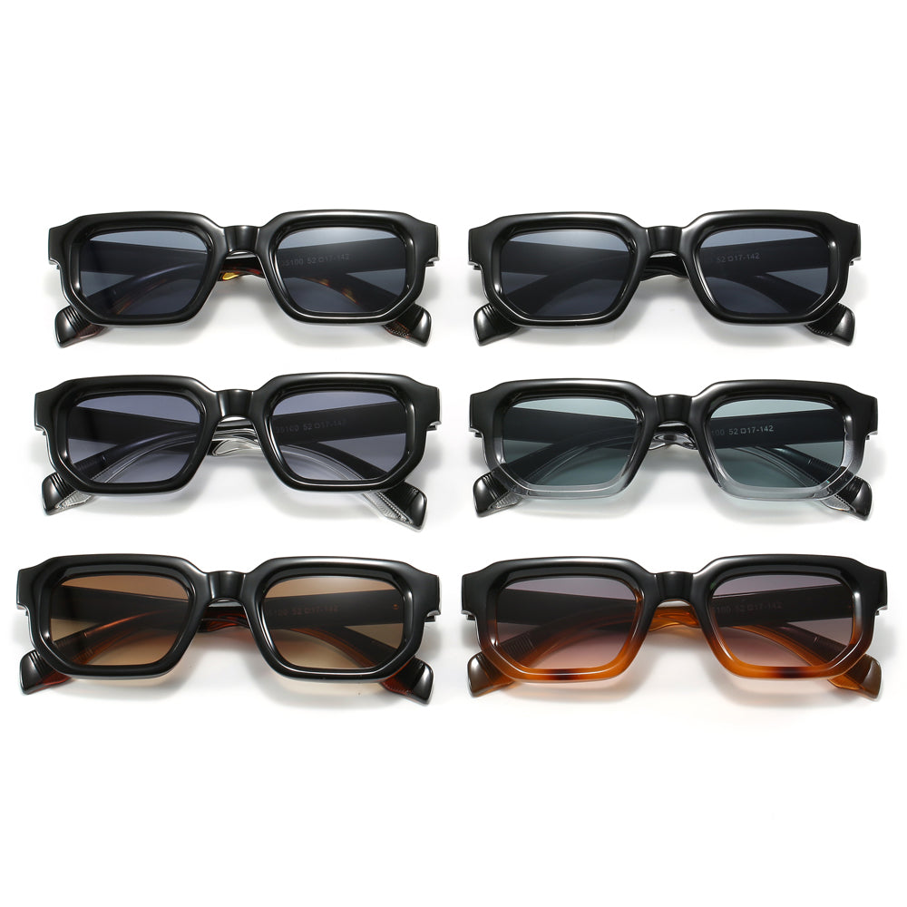 Retro Vintage Rectangle Street Shot Sunglasses
