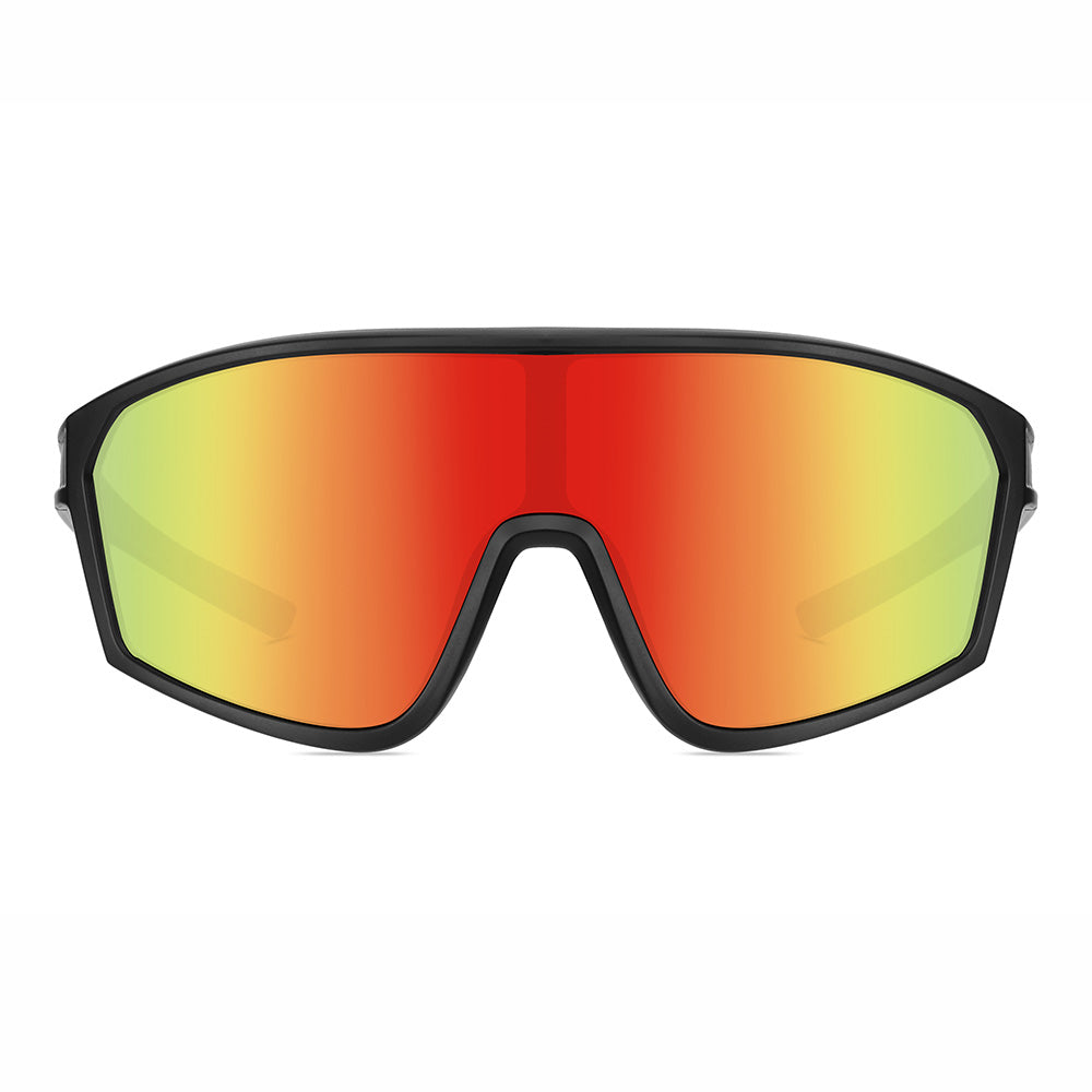 Men Flat Top Sports Outdoor Cycling Shield Goggle Mirror Sunglasses