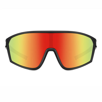 Men Flat Top Sports Outdoor Cycling Shield Goggle Mirror Sunglasses