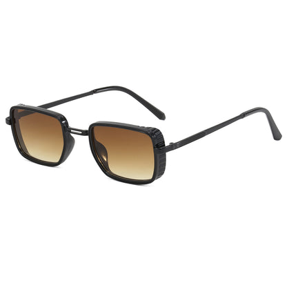 Rectangle Steampunk Metal Frame Sunglasses