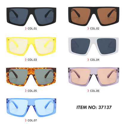 Oversized Flat Top Square Shades Sunglasses