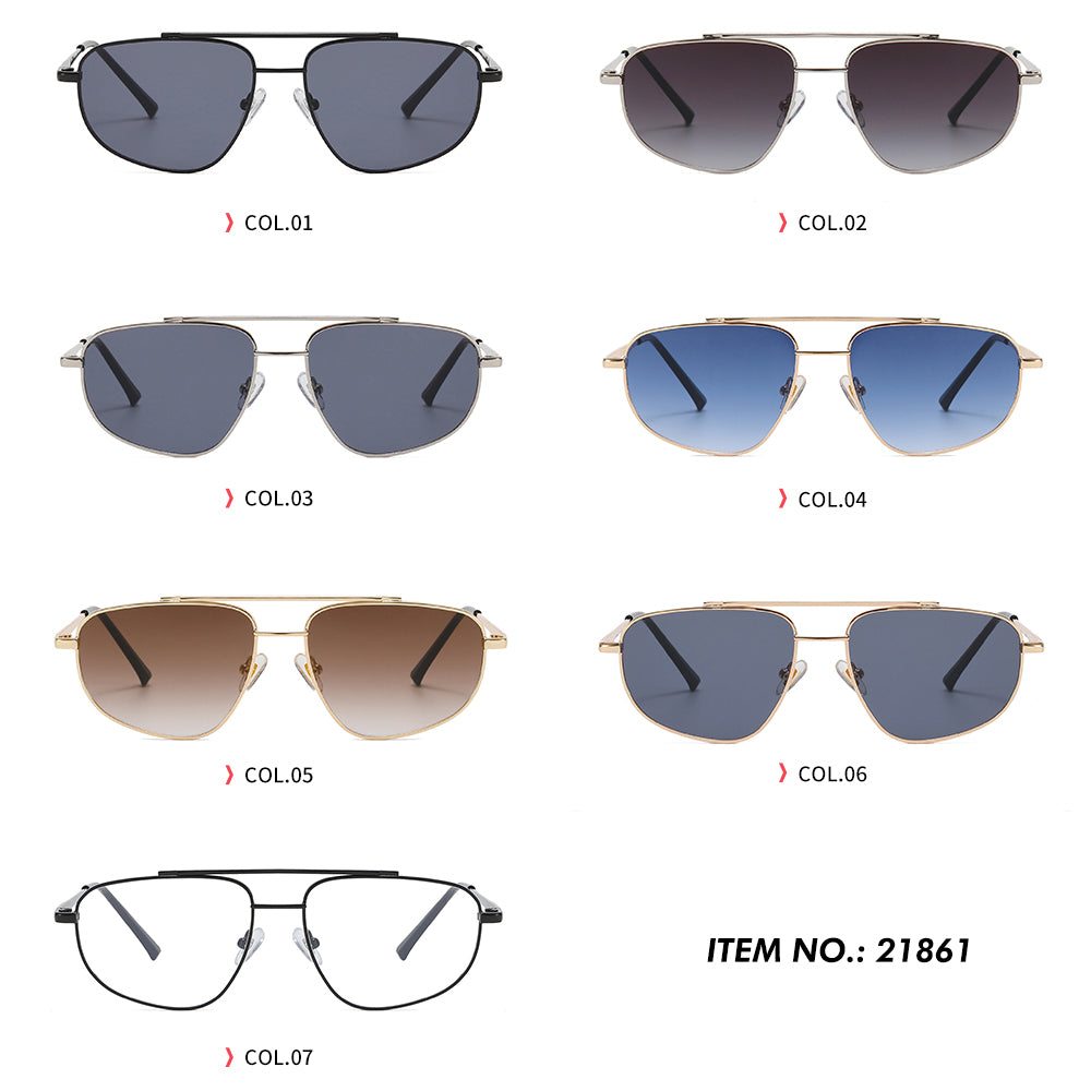 Metal Frame Gradient Shades Sunglasses