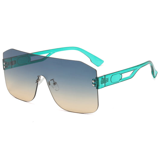 One Piece Tinted Lens UV400 Rimless Sunglasses
