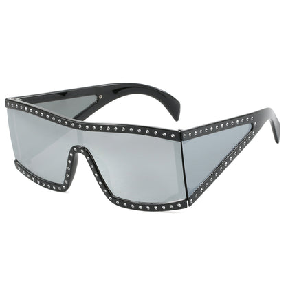 Oversize One Piece Lens Square UV400 Shades Sunglasses