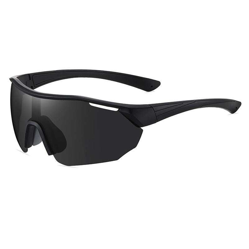 Half Rim Oversize Shield Polarized Sunglasses