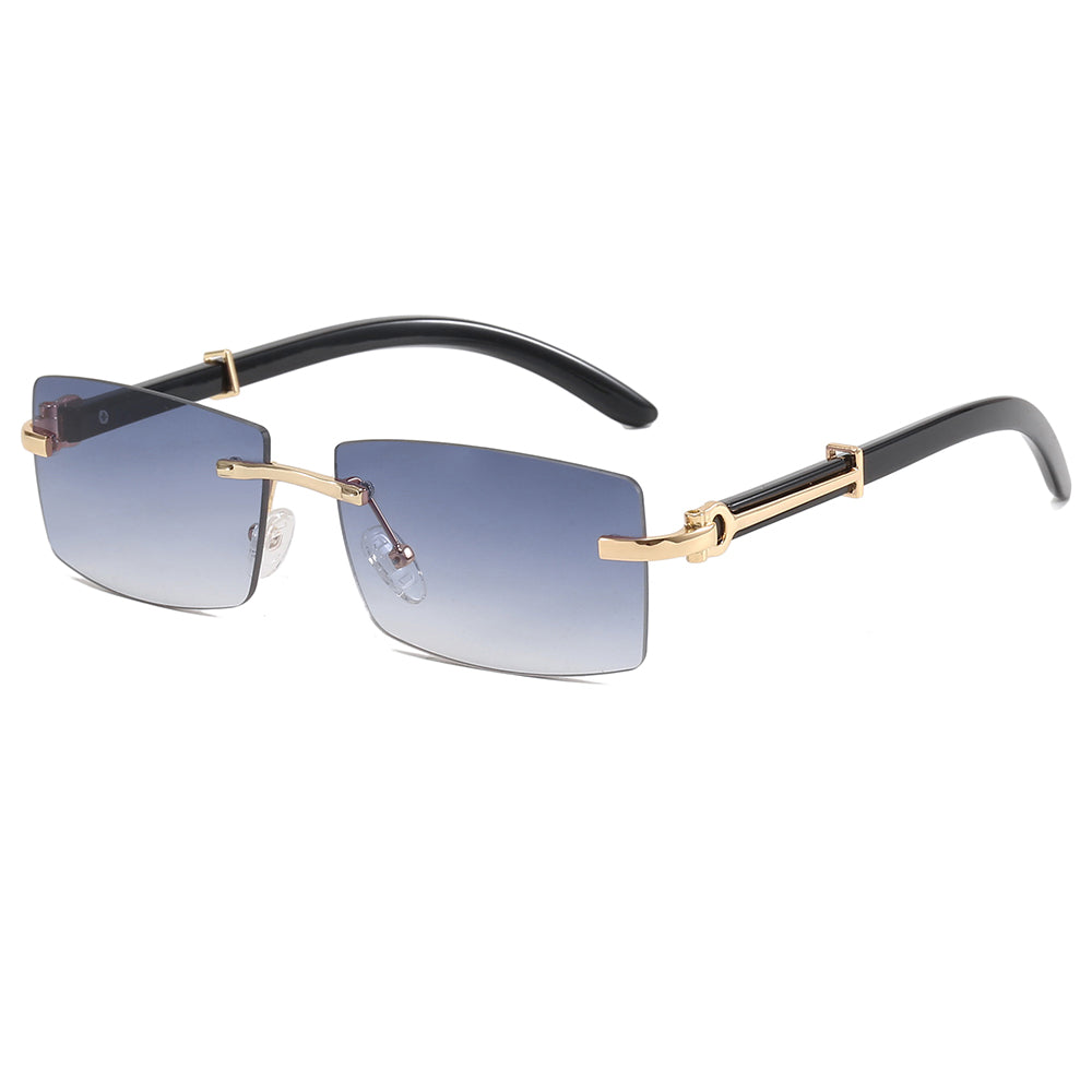Rimless Rectangle Outdoor Vacation Sunshade Gradient Sunglasses