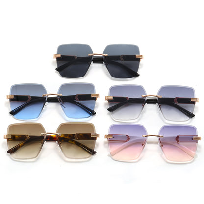 Square Rimless UV400 Luxury Outdoor Vacation Sunglasses