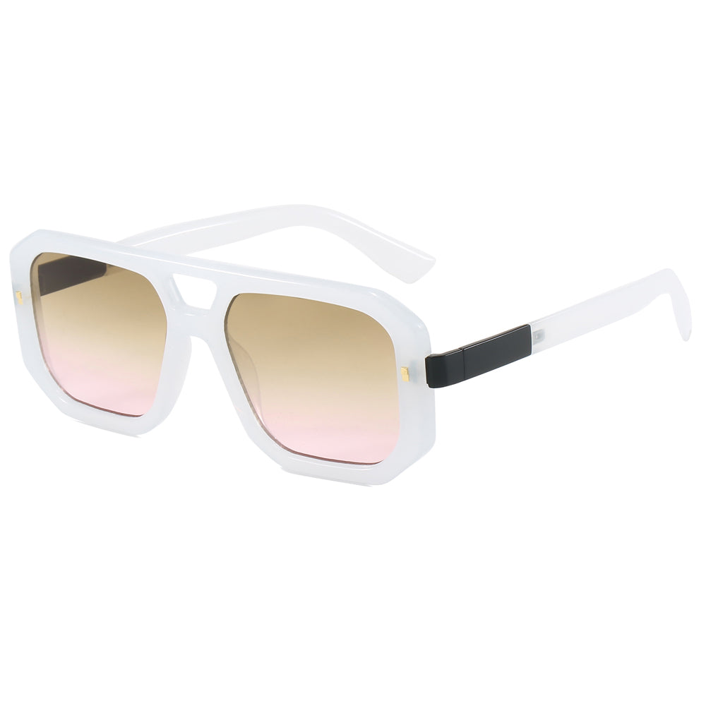 Polygon Flat Top Double Nose Bars Shades Sunglasses