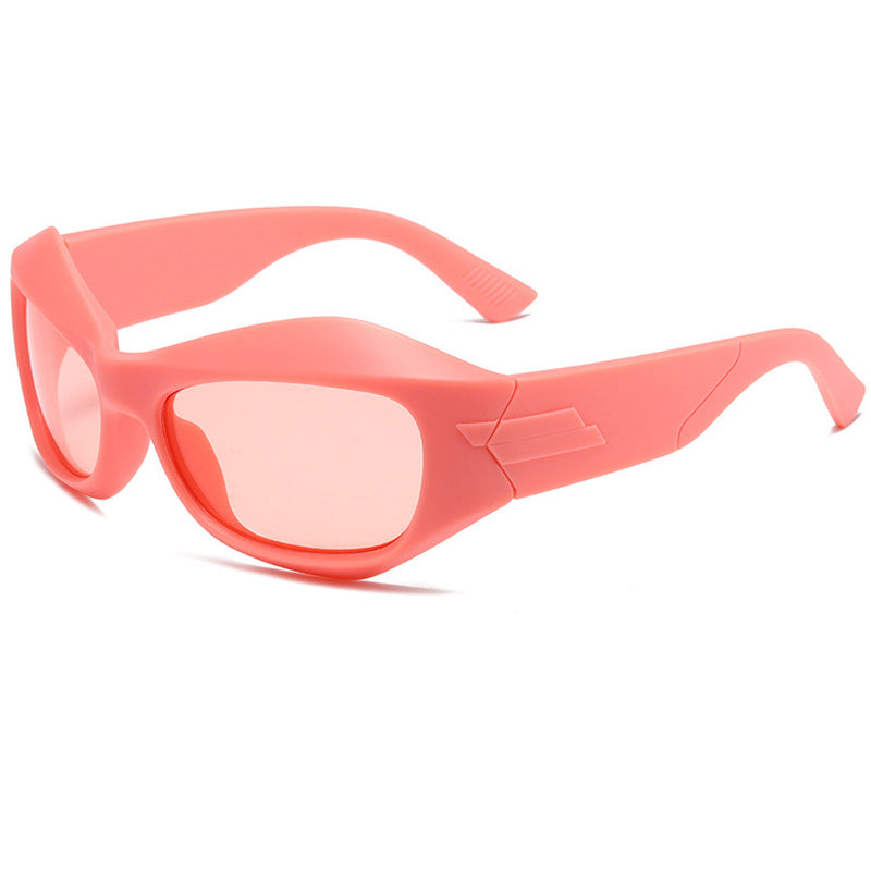 Polarized Oversize Chunky Irregular Wrap Around Fashion Y2K Sunglasses