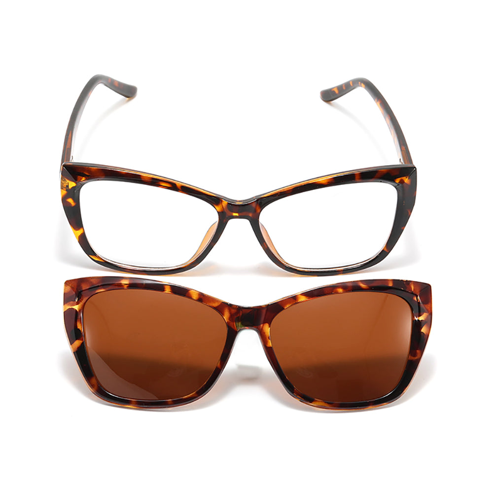 Cat Eye Women Blue Light Blocking Polarized Clip On Sunglasses