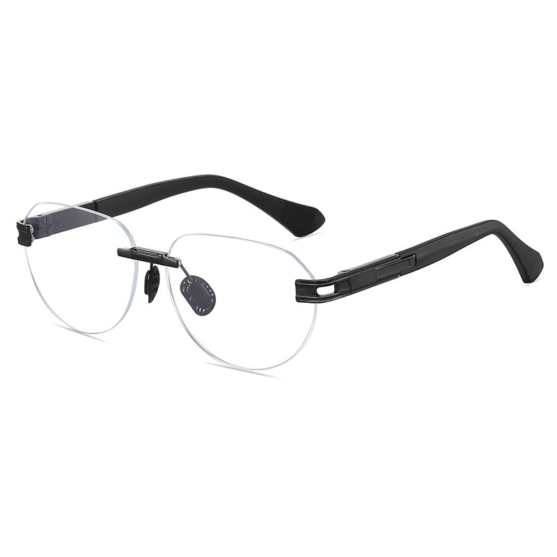 Men's Gradient Oval Rimless Sunglasses