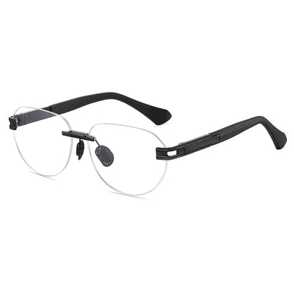 Men's Gradient Oval Rimless Sunglasses