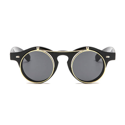 Flip Up Round Steampunk Sunglasses