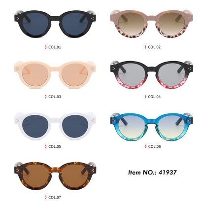 Trendy Classic Round Tinted Vacation Beach Sunglasses