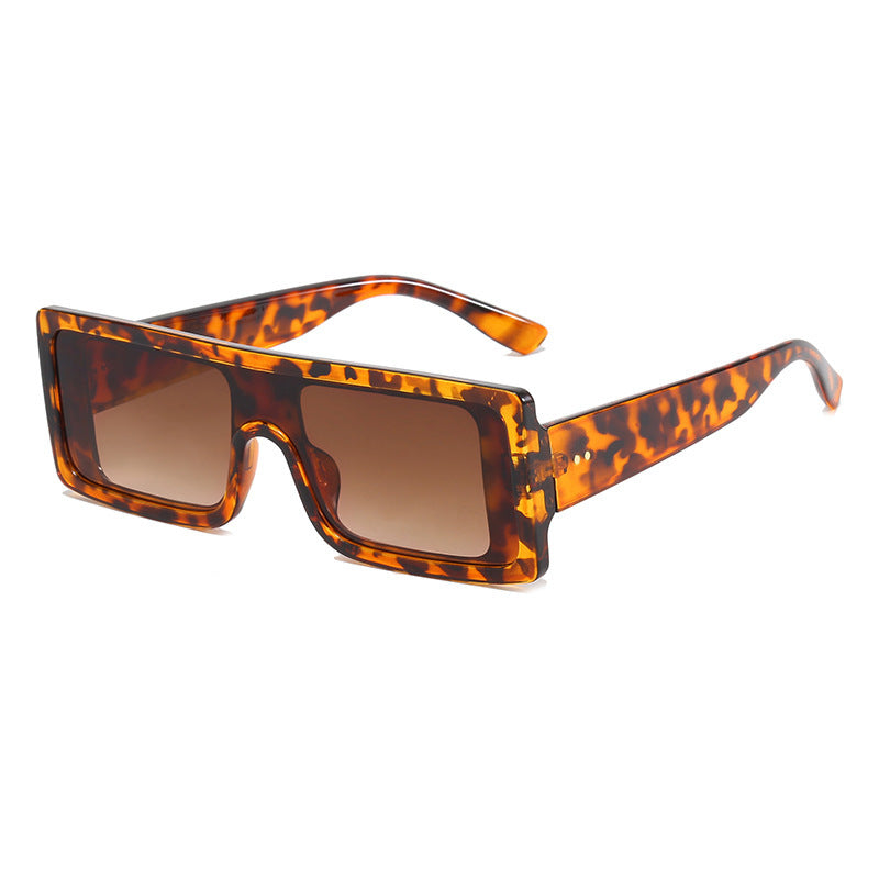 Trendy Flat Top UV400 Rectangle Sunglasses