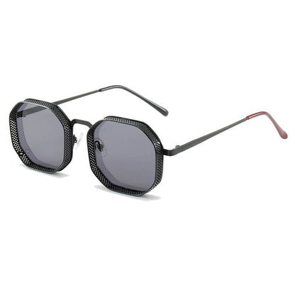 Retro Steampunk Octagon Metal Frame Sunglasses