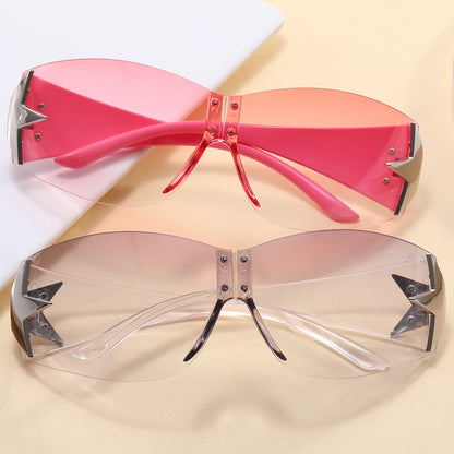 Rimless Shield Y2K Star Sunglasses