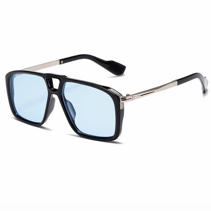 Retro Large Square Pilot Flat Top Shades Sunglasses