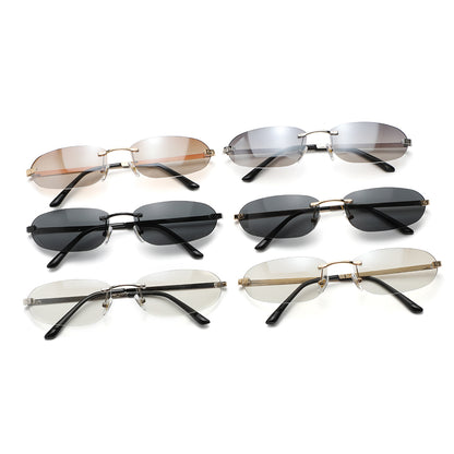 Oval Rimless Y2K Sunglasses
