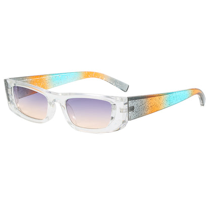 Retro Y2K Tinted Women Small Rectangle Sunglasses