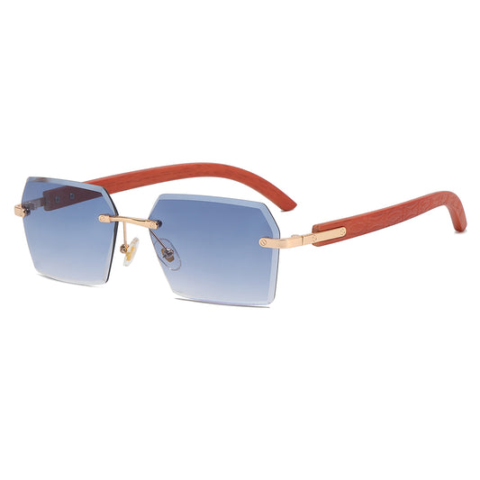 Small Rimless Rectangular Sunglasses