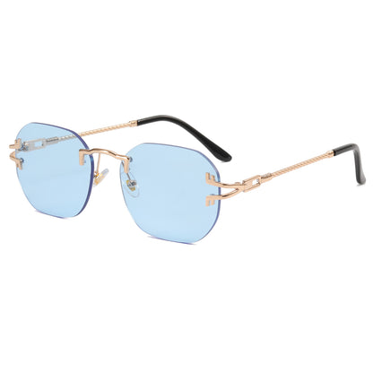 Small Rectangle Rimless Sunglasses