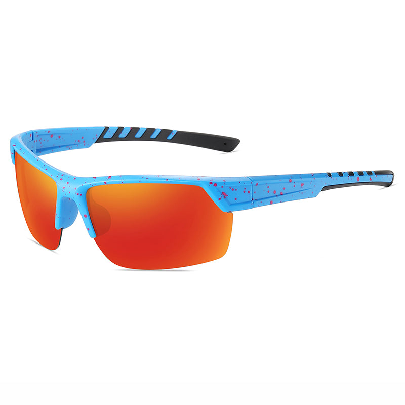 Men Rectangular Half Frame Polarized Sports Driving Sunglasses
