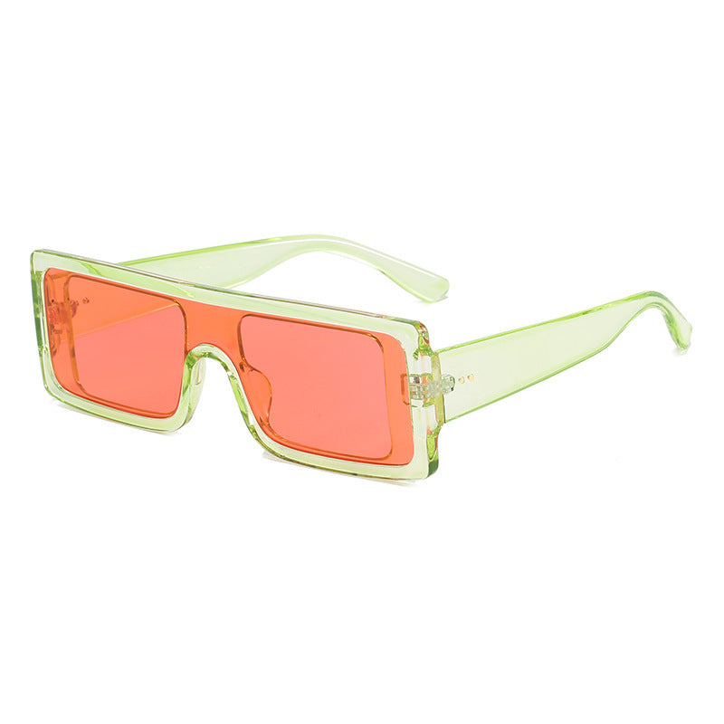 Trendy Flat Top UV400 Rectangle Sunglasses