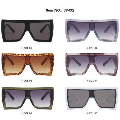 Retro Oversized Flat Top Square Shades Sunglasses