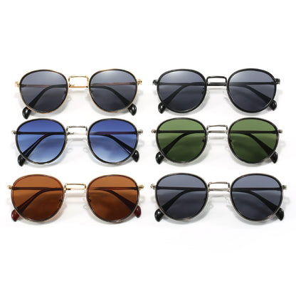 Retro Vintage Round Metal Frame UV400 Sunglasses