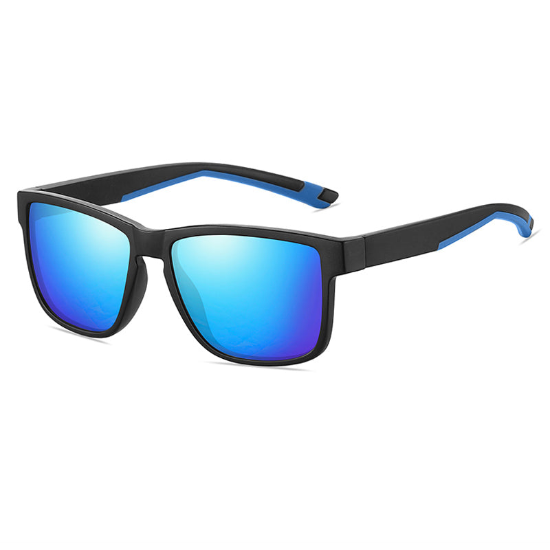 Vintage Square Chic Shield Mirrored Polarized Sporty Sunglasses