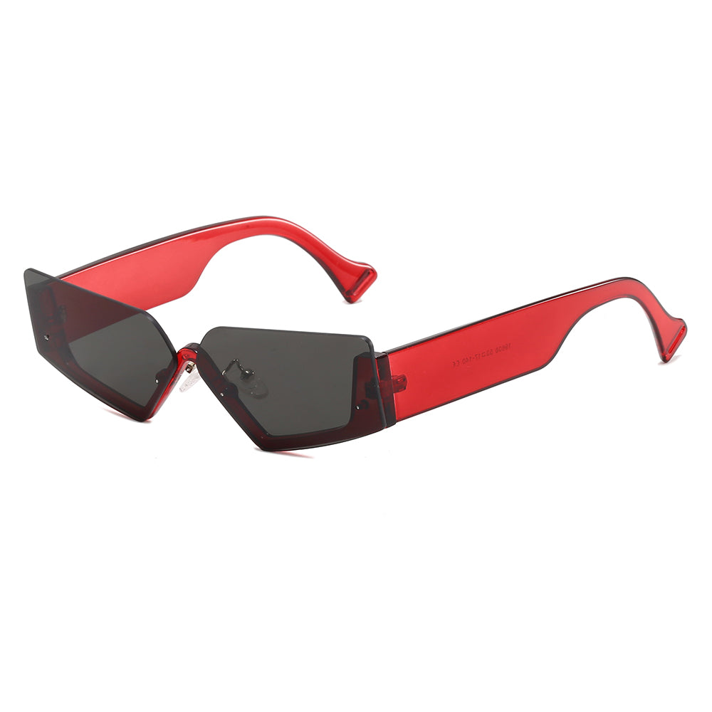 Half Frame Geometric Irregular UV400 Shades Sunglasses