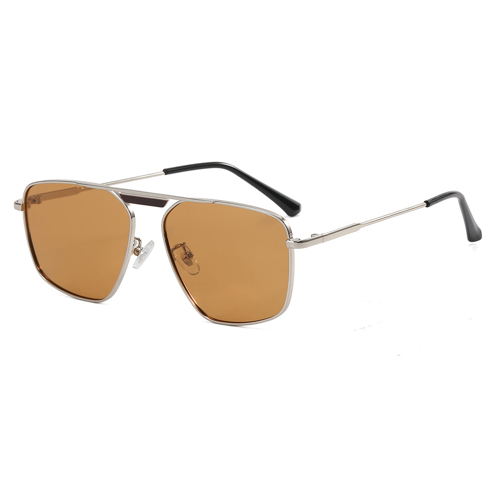 Metal Frame Flat Top Gradient Sunglasses
