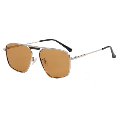 Metal Frame Flat Top Gradient Sunglasses