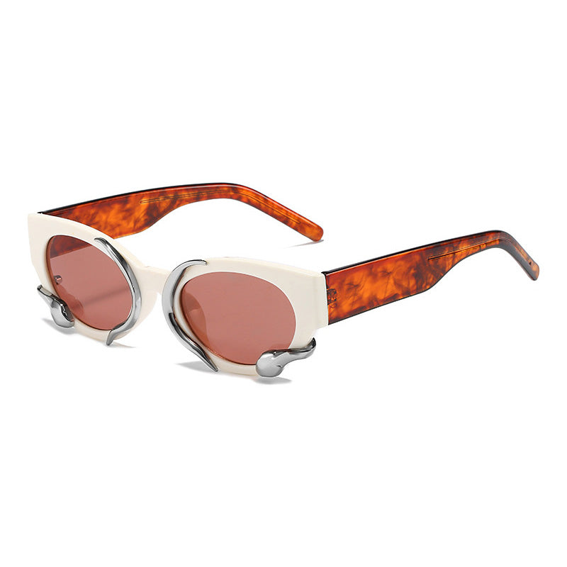Snake Wrapped Cat Eye Oval Sunglasses