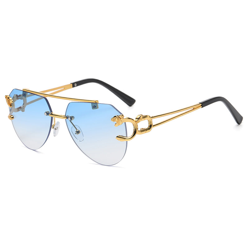 Rimless Men Women Luxury Steampunk Gradient Shades Sunglasses