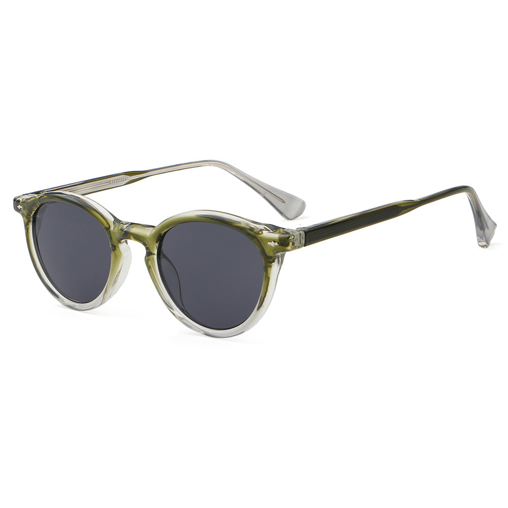 Retro Round Reinforced Wire-Core Temples Sunglasses
