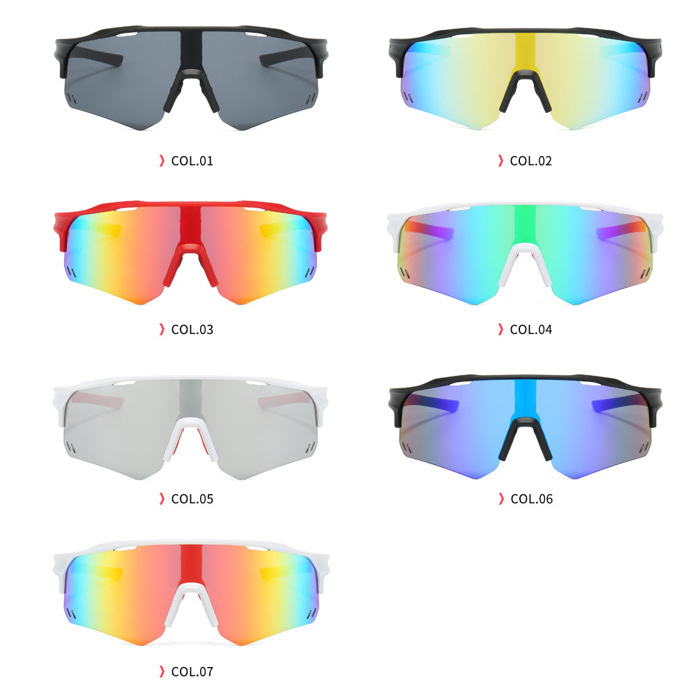 Flat Top Sports Outdoor Cycling Shield Goggle Mirror Sunglasses