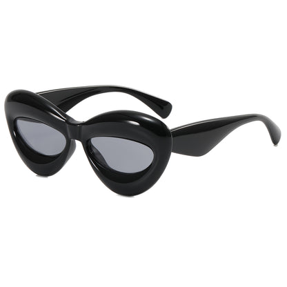 Inflated Women Oval Cat Eye Sunglasses