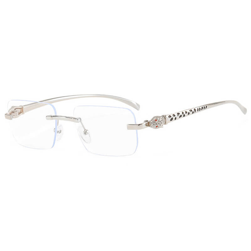 Panther Rectangular Rimless Sunglasses