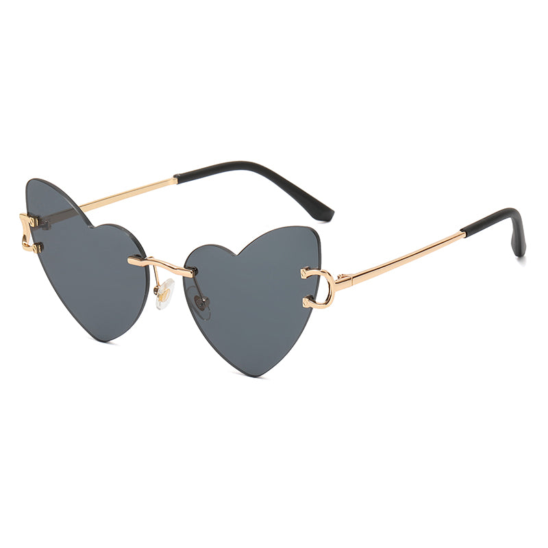 Women Rimless Heart Sunglasses