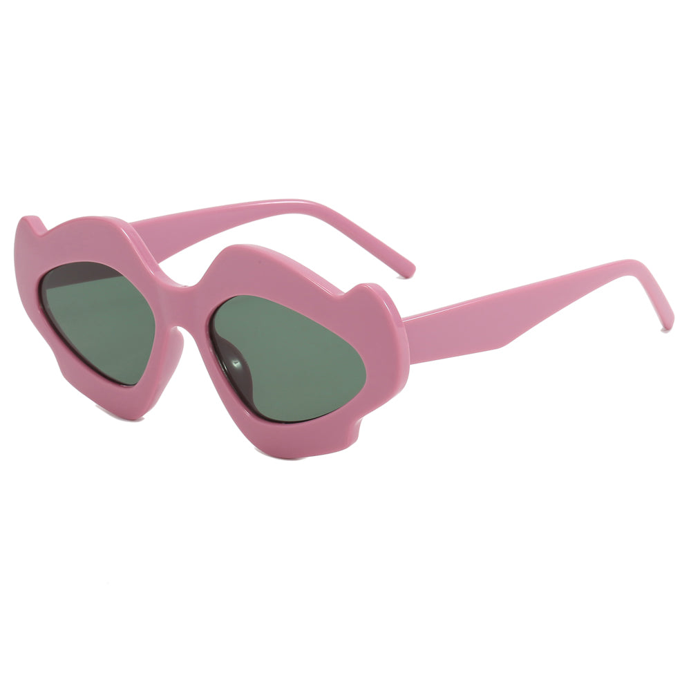 Irregular Hip-Hop Punk Flower Shape Wavy Design Sunglasses