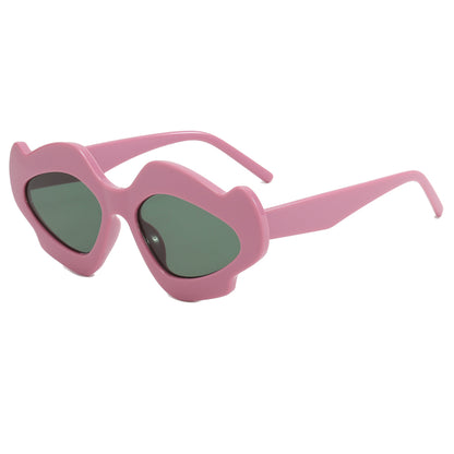 Irregular Hip-Hop Punk Flower Shape Wavy Design Sunglasses