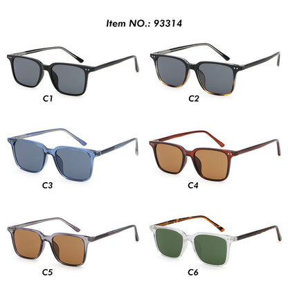 Retro Classic Square Reinforced Wire-Core Temples Sunglasses