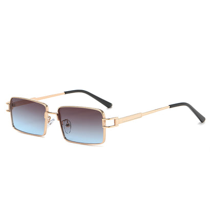 Rectangle Narrow Metal Frame INS Street Style Sunglasses